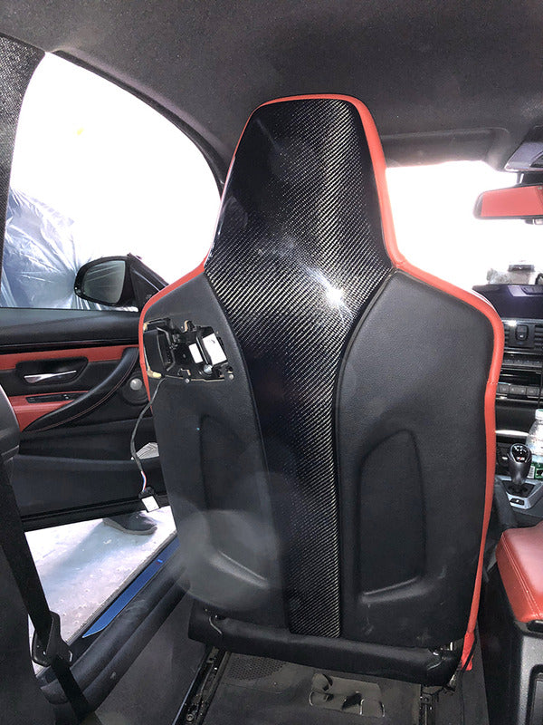 TCM Carbon DRY Gloss Carbon Fiber Seat Back Cover BMW F87 M2